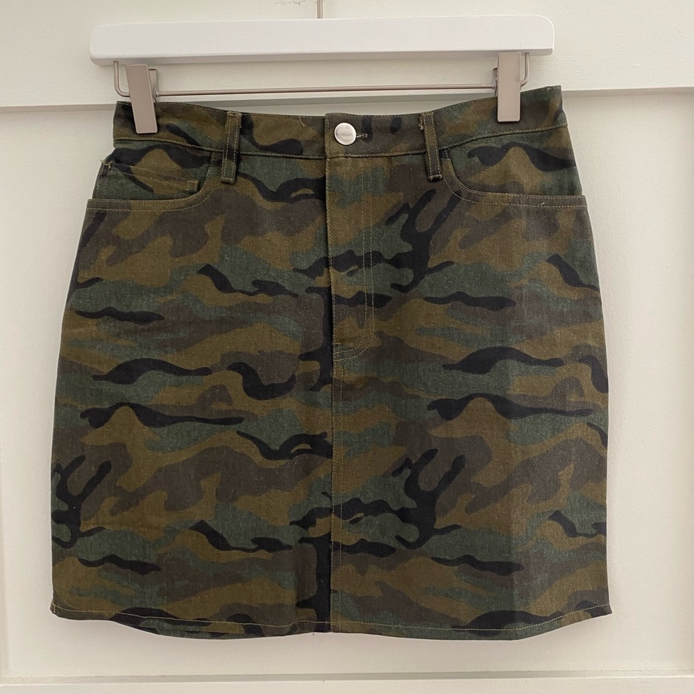 Superdown Denim Camo Mini Skirt